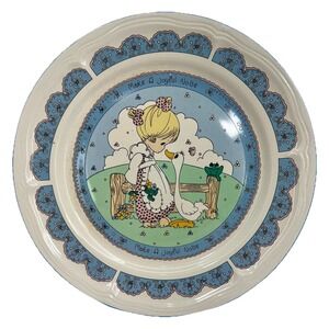 Precious Moments 10.5" Plate  Make A Joyful Noise Girl Goose Ceramic 1992 Enesco